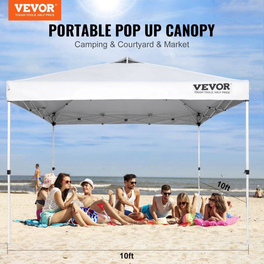 Whoopr Easy Up Partytent Pop up tent Opvouwbaar Waterdicht 3x3 m Wit