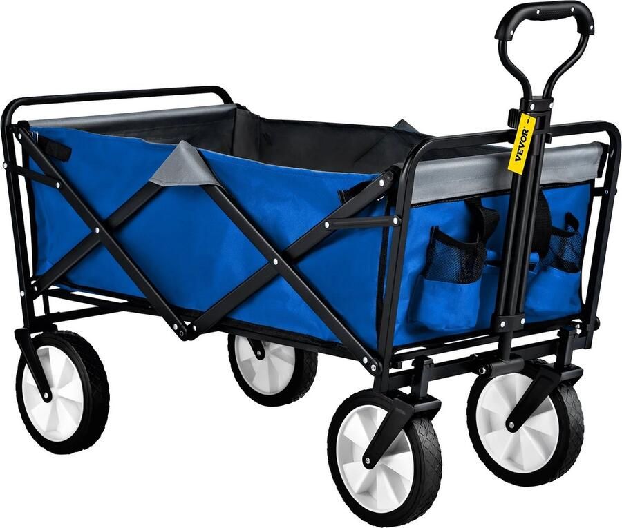 Whoopr Opvouwbare Bolderkar Transportkar Strandkar Trolley Picknickwagen Kampeerwagen 4 wielen Inklapbaar 92 x 53 x 77 cm 80 KG Draagvermogen