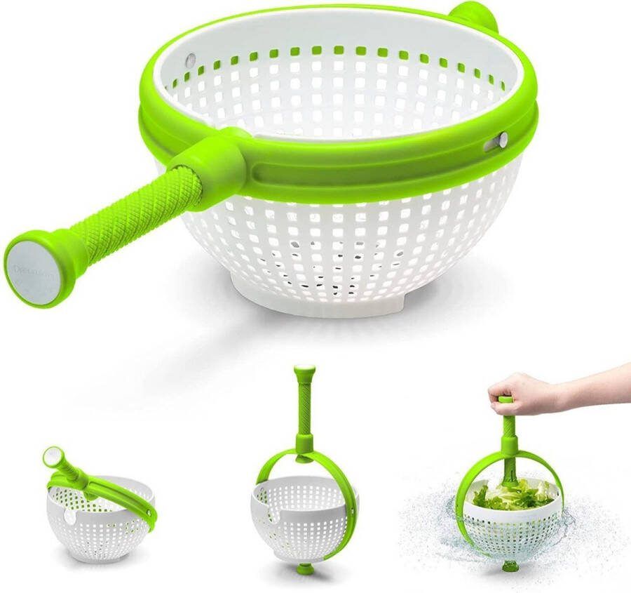 Wi Want It Slacentrifuge Vergiet Slazwierder Sladroger Zeef Ø 23 cm 3 liter Groen