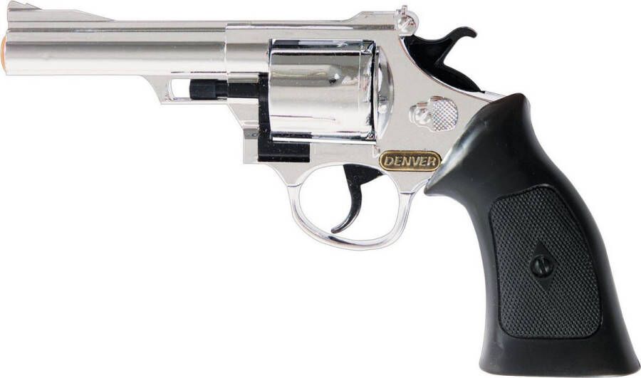 Wicked Cowboy verkleed speelgoed revolver pistool kunststof 12 schots plaffertjes Verkleedattributen