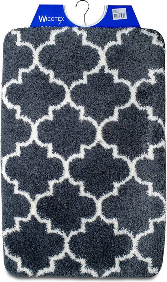 Wicotex Badmat Marseille Antraciet Antislip Onderkant Afmeting 60x90cm