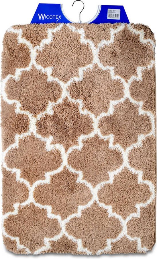 Wicotex Badmat Marseille Taupe Antislip Onderkant Afmeting 60x90cm