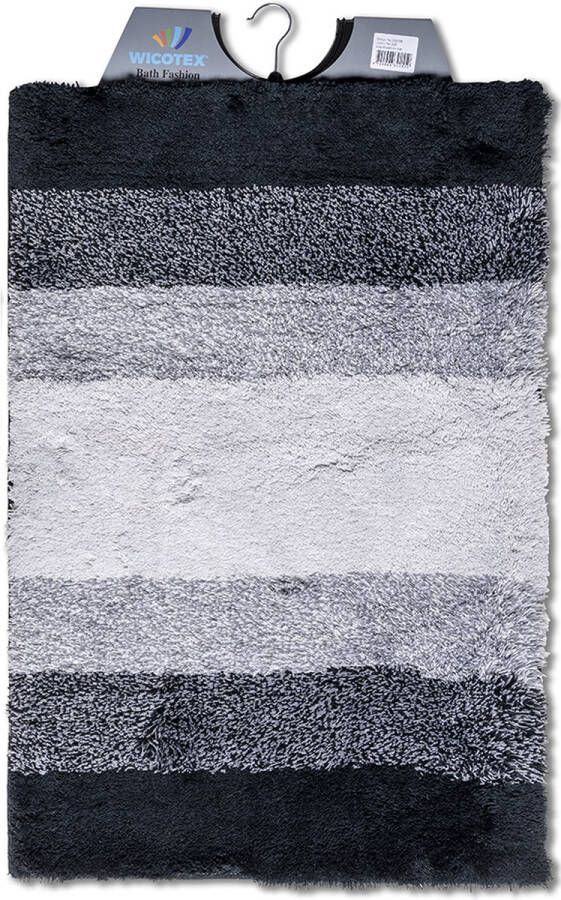 Wicotex Badmat Regenboog Zwart Grijs Antislip Onderkant Afmeting 60x90cm