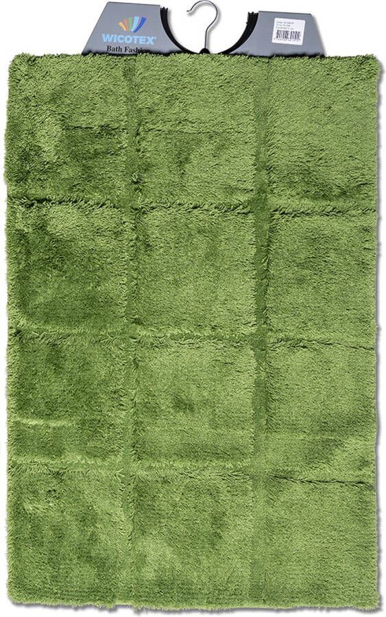 Wicotex Badmat Ruit Groen Antislip Onderkant Afmeting 60x90cm
