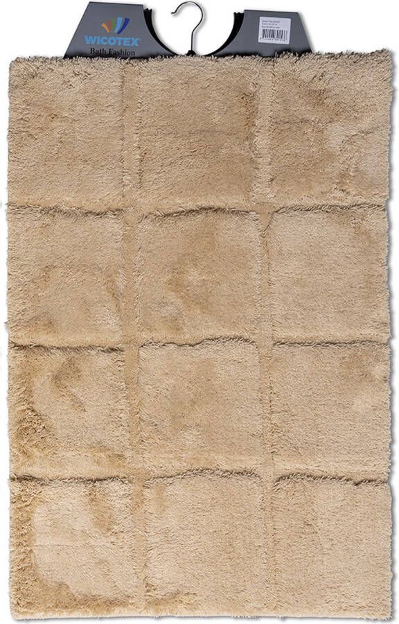 Wicotex Badmat ruit Taupe Antislip onderkant Afmeting 60x90cm