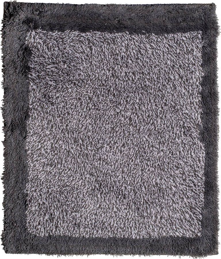Wicotex Badmat grijs met zwarte rand 60x90cm-Antislip onderkant