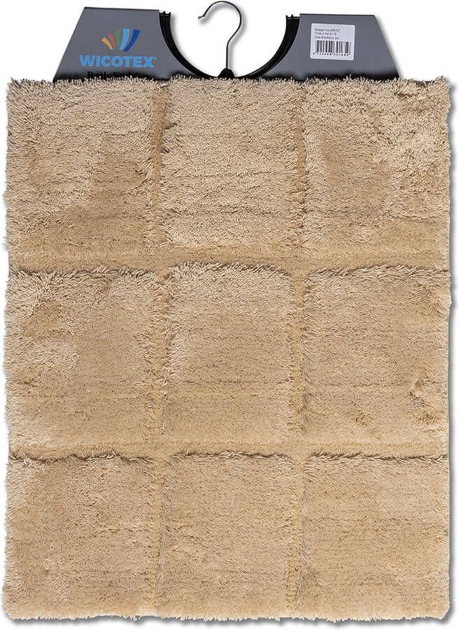 Wicotex Bidetmat WC mat Toiletmat ruit Taupe Antislip onderkant Afmeting 50x60cm