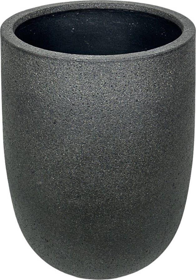 Wicotex Bloempot Porto Bloempotten Kleur Zwart Afmeting 51x68cm Gemaakt van Steen Voor binnen en buiten gebruik