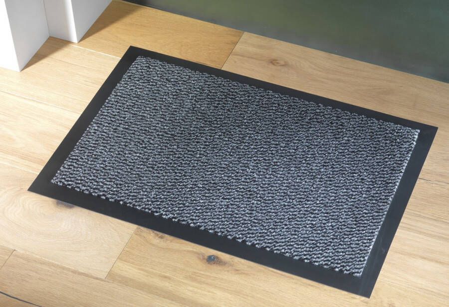 Merkloos Sans marque Deurmat schoonloopmat Faro zwart grijs 40 x 60 cm Schoonloopmat – Inloopmat