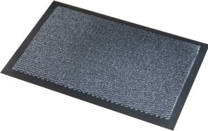 Merkloos Sans marque Deurmat schoonloopmat Faro zwart grijs 60 x 80 cm Schoonloopmat – Inloopmat