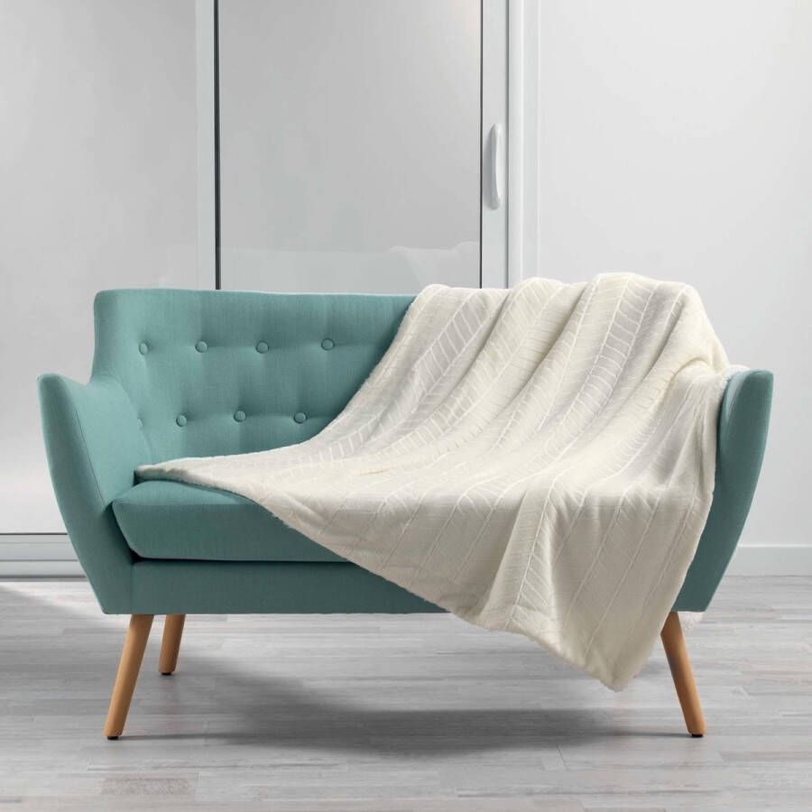 Wicotex Plaid-dekens- flannel sherpa 125x150cm Zema naturel polyester