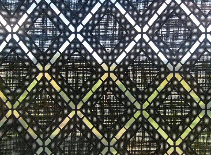 Wicotex Raamfolie statisch-anti inkijk-Textiel Rhombus zwart 46cm x 1.5m