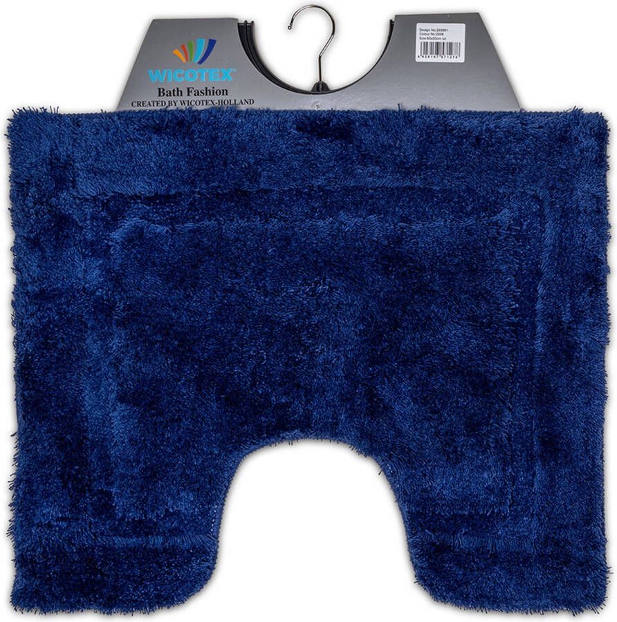 Wicotex Toiletmat Blauw Antislip onderkant WC mat met uitsparing Afmeting 50x60cm