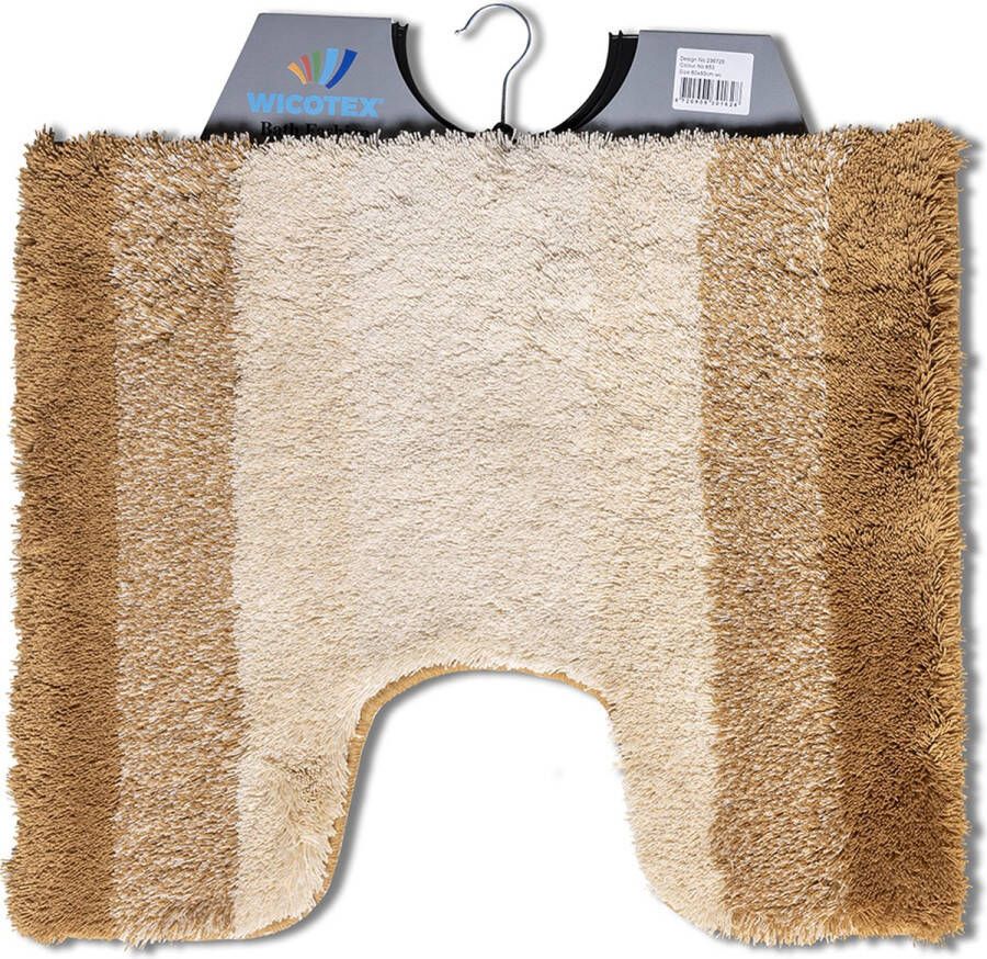 Wicotex Toiletmat regenboog Beige Antislip onderkant WC mat met uitsparing Afmeting 50x60cm