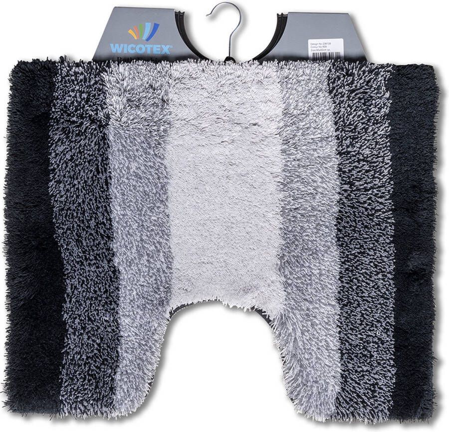 Wicotex Toiletmat regenboog Zwart Antislip onderkant WC mat met uitsparing Afmeting 50x60cm