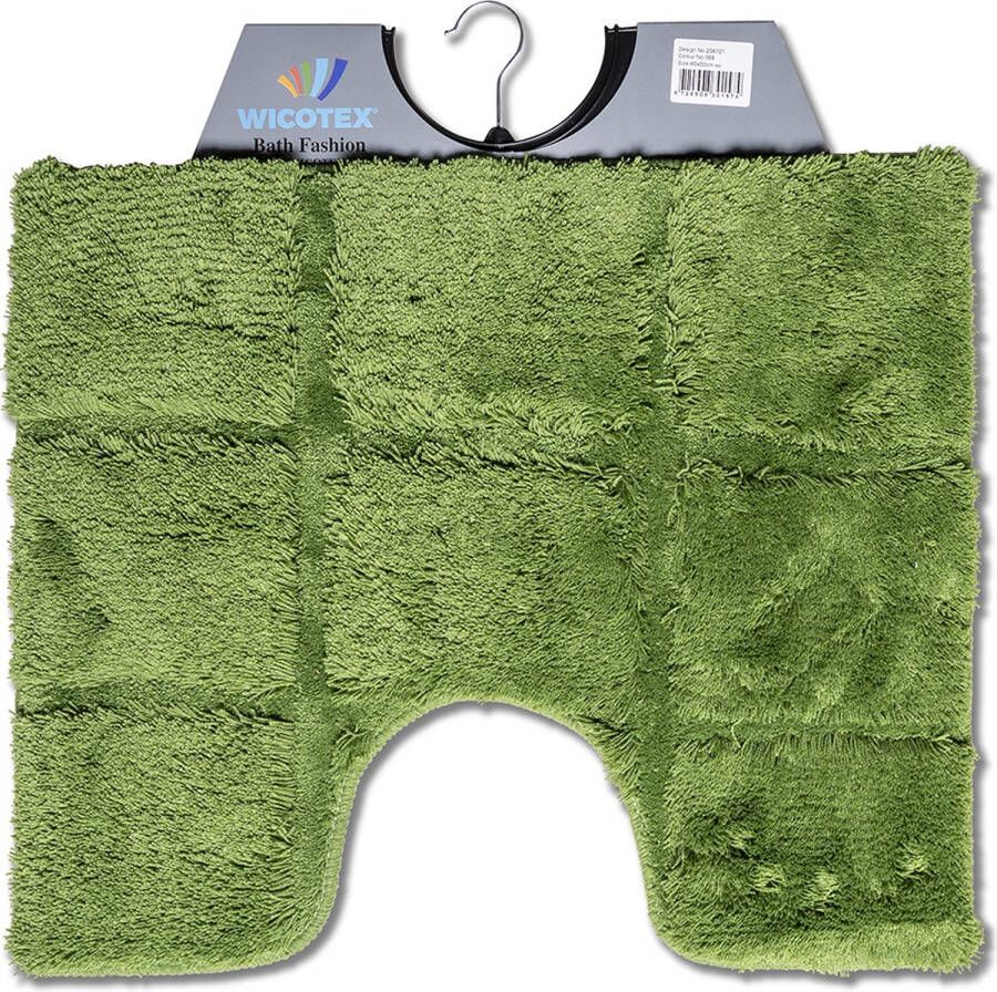 Wicotex Toiletmat ruit Groen Antislip onderkant WC mat met uitsparing Afmeting 50x60cm