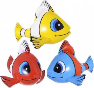 Widmann Pakket van 3x stuks opblaasbare tropische vissen van 60 cm Voor in bad strand of ter decoratie