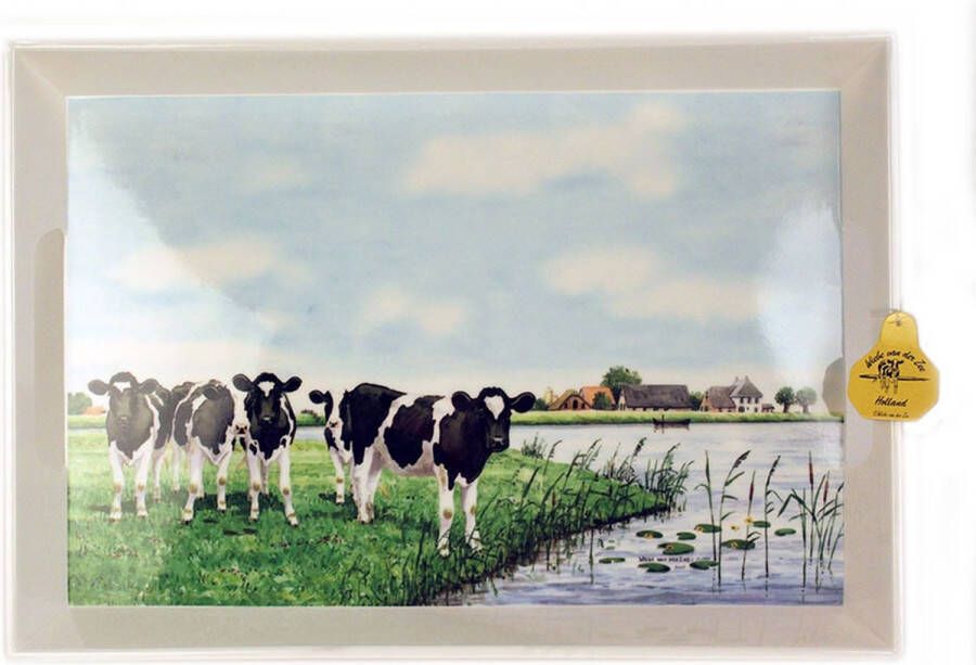 Wiebe van der Zee Koe in Waterland Dienblad 41 x 29 cm Kunststof