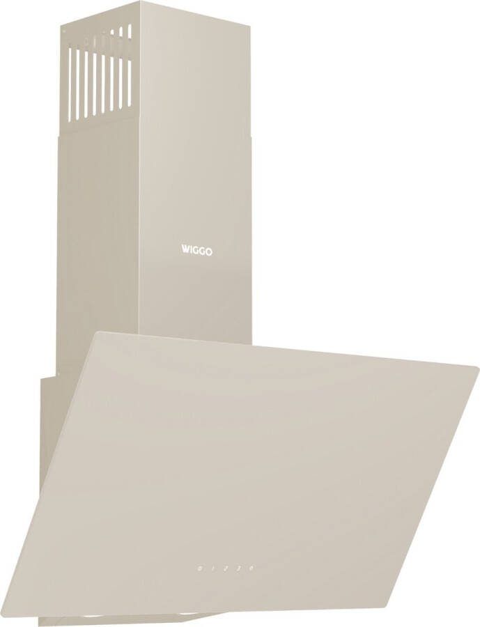 Wiggo WE-A641G(C) Schuine afzuigkap 60 cm 650 m³ h 4 standen Energieklasse A Creme Glas Koolstoffilters meegeleverd