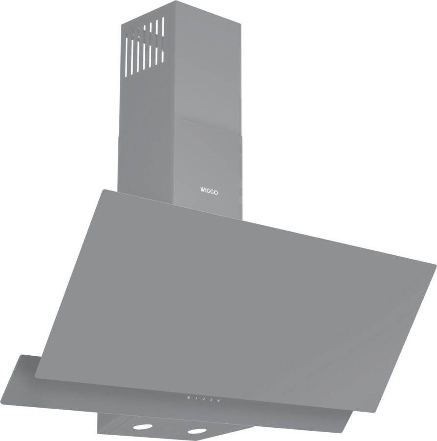 Wiggo WE-A942G(G) Schuine Afzuigkap 90cm 626m³ h 4 standen Energieklasse A Grijs Dubbel Glas Koolstoffilters meegeleverd