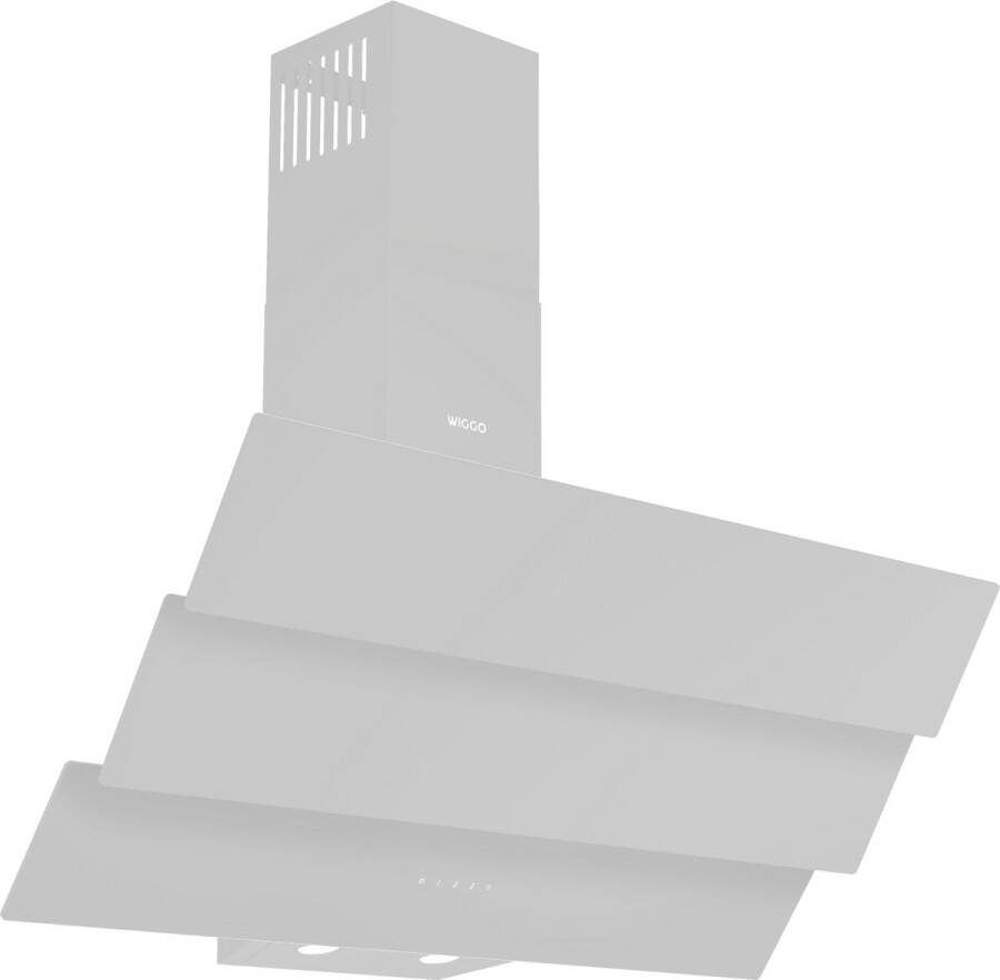 Wiggo WE-B943G(W) Schuine Afzuigkap 90cm 615m³ h 4 standen Energieklasse B Wit Triple Glas Koolstoffilters meegeleverd