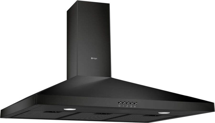 Wiggo WE-C930P(B) Wandschouw Afzuigkap 90cm Zwart
