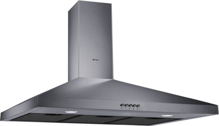 Wiggo WE-C930P(G) Wandschouw Afzuigkap 90cm Grijs