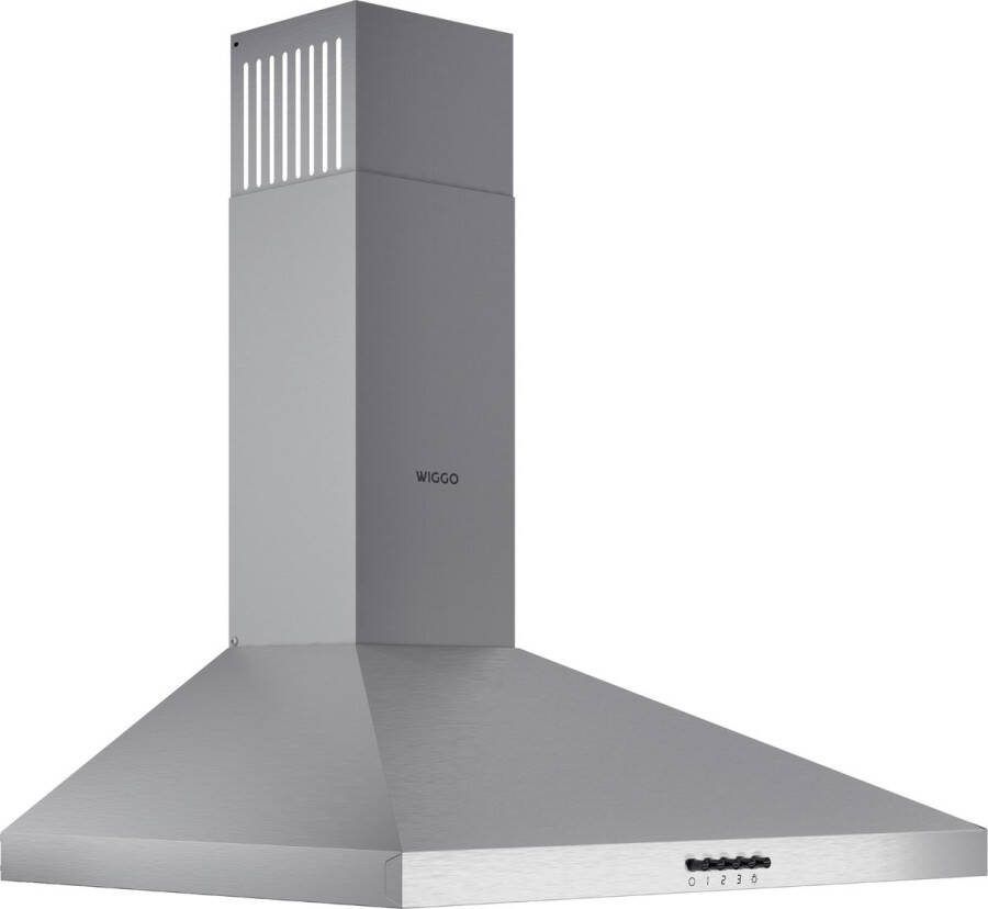 Wiggo WE-D630P(X) Wandschouw Afzuigkap 60 cm 300m³ h 3 standen Energieklasse D Rvs Koolstoffilters meegeleverd