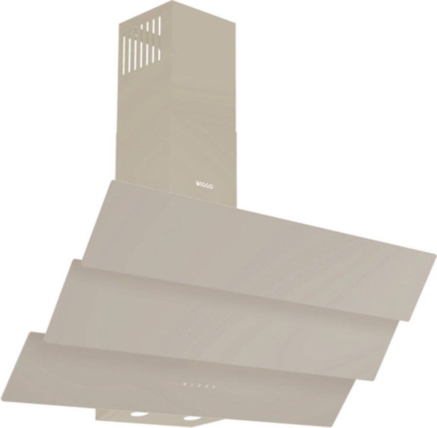 Wiggo WE-D933G(C)- Schuine Afzuigkap 90cm Creme Triple Glas
