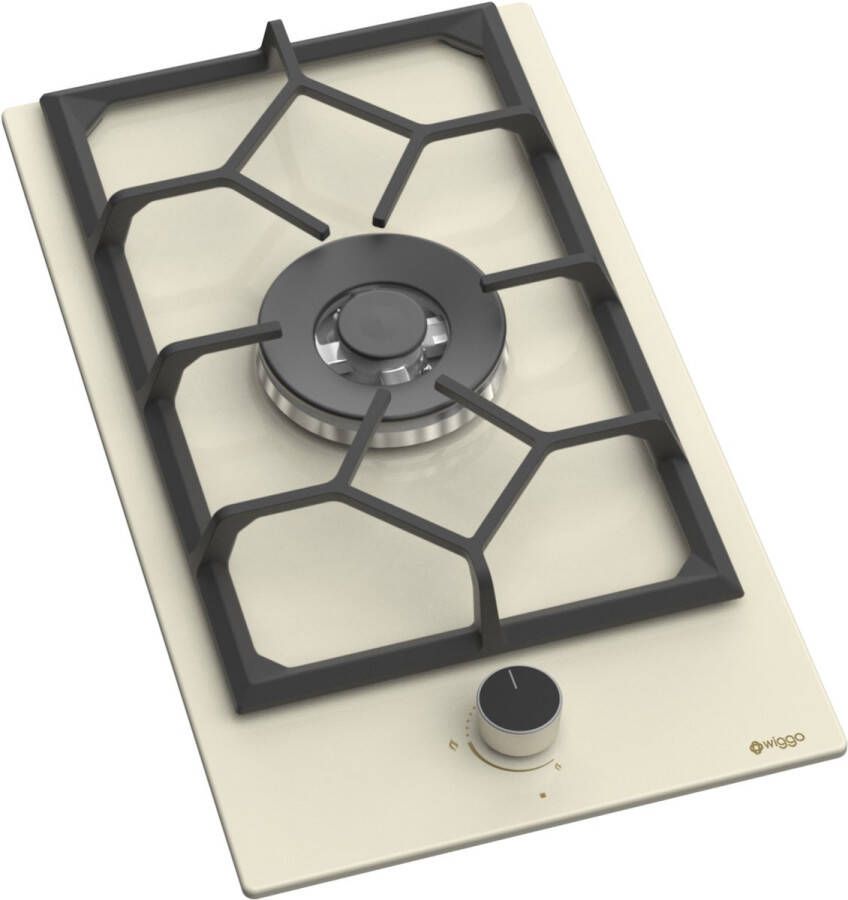 Wiggo WH-G331RD(C) Inbouw gaskookplaat met Wok 30cm Creme
