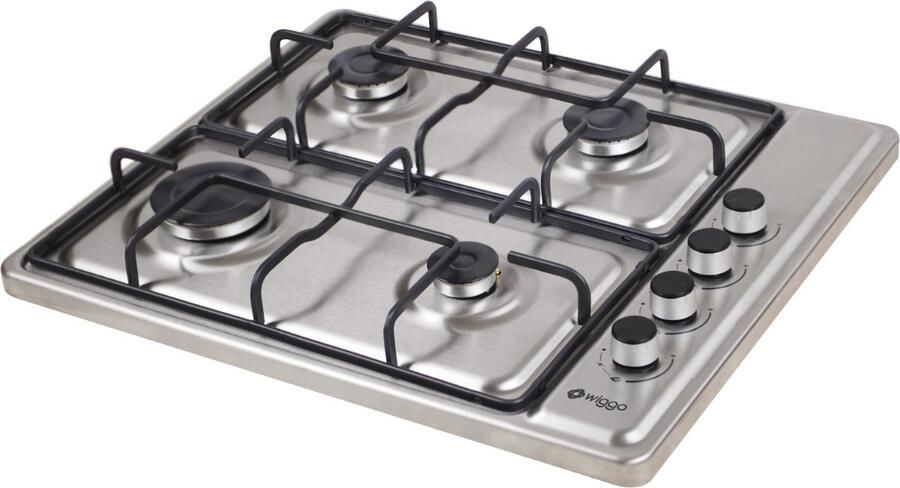 Wiggo WH-G604F(X) Vrijstaande kookplaat Gas 60cm 4 kookzones 5 jaar garantie Inox