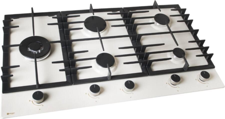 Wiggo WH-G935RR(C) Inbouw gaskookplaat met Wok 90cm Creme