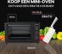 Wiggo WMO-E353(B) Vrijstaande Mini Oven 35 liter 1800 Watt Timer Zwart Tijdelijk een gratis koksmes van Villeroy & Boch ter waarde van 44 95€ bijgeleverd! - Thumbnail 4