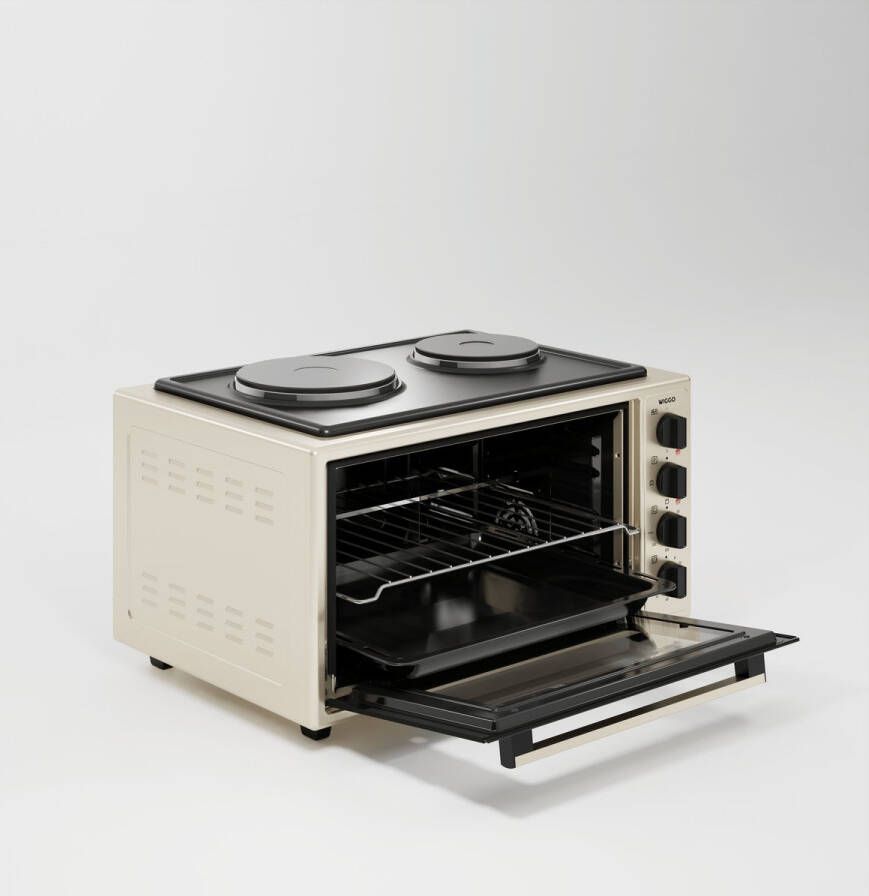 Wiggo WMO E4562H(C) Vrijstaande oven met kookplaat 2000W 45 liter Creme