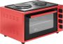 Wiggo WMO-E4562H(R) Vrijstaande oven met kookplaat 2000 W 45 liter Rood - Thumbnail 1