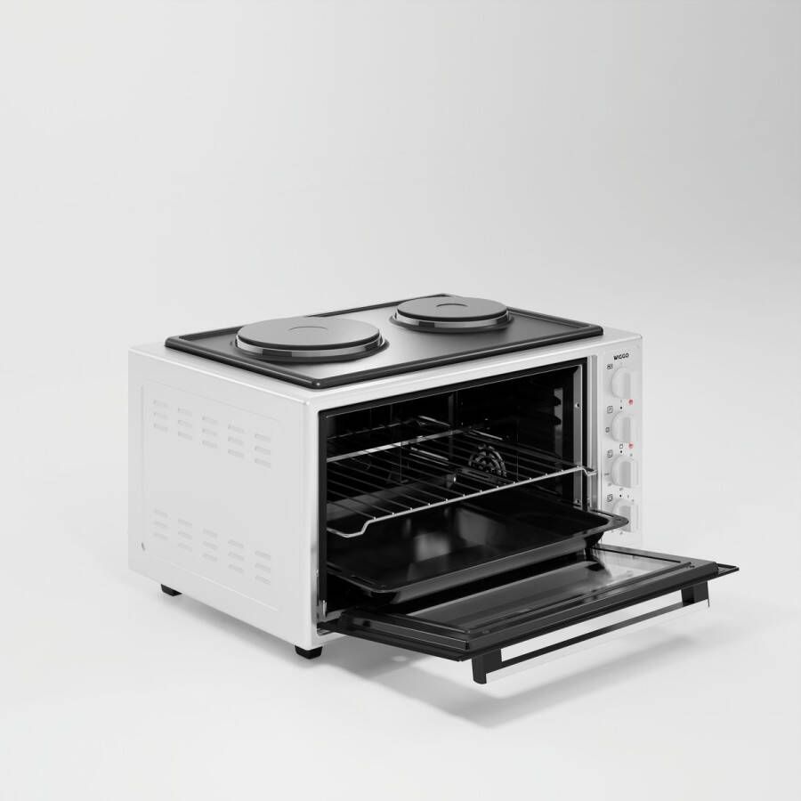 Wiggo WMO E4562H(W) Vrijstaande oven met kookplaat 2000 W 45 liter Wit