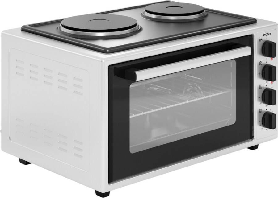 Wiggo WMO-E4562H(W) Vrijstaande oven met kookplaat 2000 W 45 liter Wit