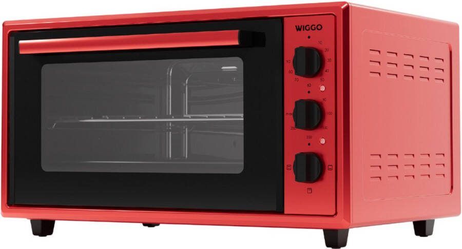 Wiggo WMO-E456(R) Vrijstaande Mini Oven Electrisch 60 CM 45 liter 2000 W 5 Jaar Garantie Rood
