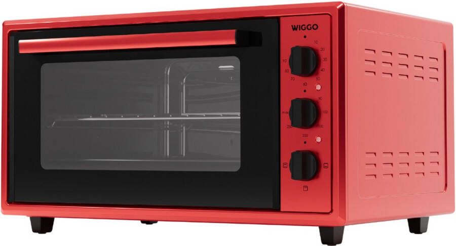 Wiggo WMO-E456(R) Vrijstaande Mini Oven Electrisch 60 CM 45 liter 2000 W 5 Jaar Garantie Rood