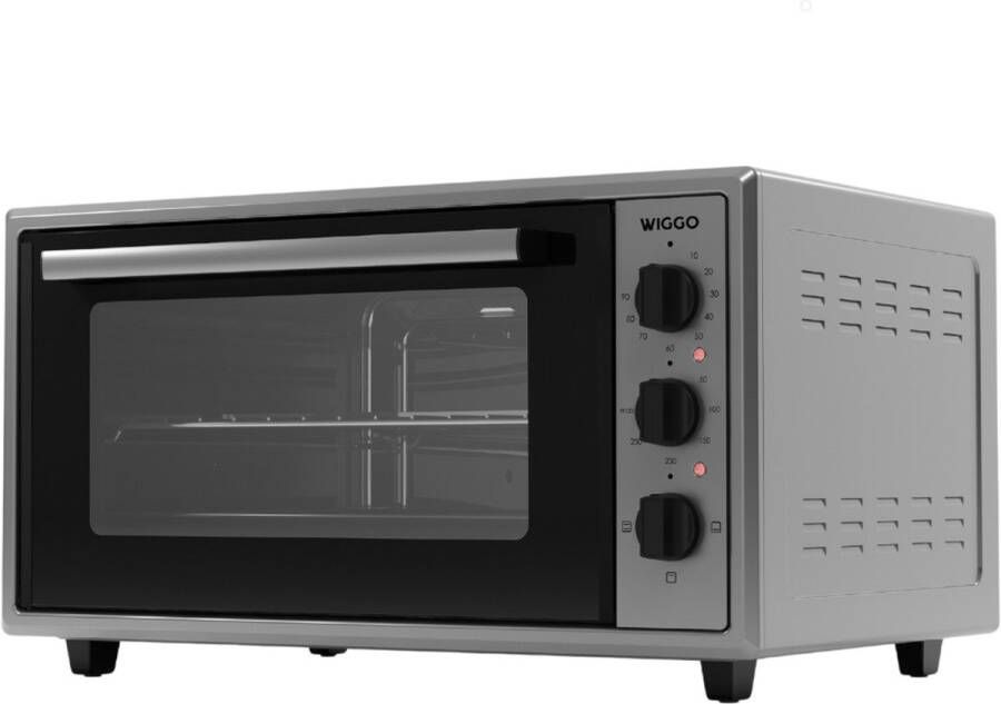 Wiggo WMO-E456(X) Vrijstaande Mini Oven Electrisch 60 CM 45 liter 2000 W 5 Jaar Garantie Roestvrijstaal