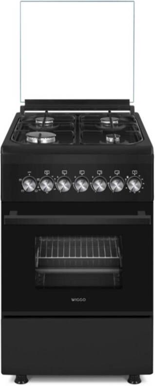 Wiggo WO-E505R(BB) Serie 5 50 cm Gasfornuis met oven Zwart