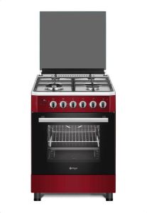 Wiggo WO-E639R(RX) Serie 9 60 cm Gasfornuis Wok Rood Rvs