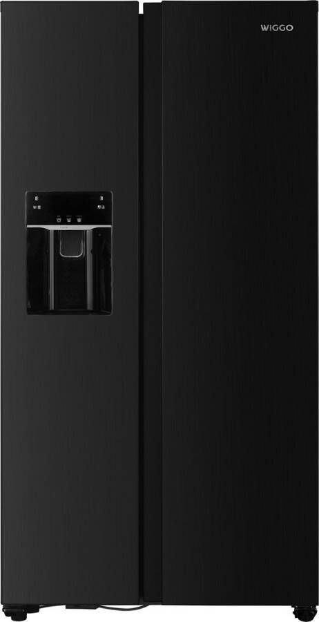 Wiggo WR-SBS18IME(DX) Amerikaanse Koelkast No Frost 2 deuren Water Dispenser Display Super Freeze 513 Liter Zwart
