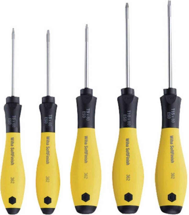 Wiha ESD TORX schroevendraaierset 5-delig SoftFinish