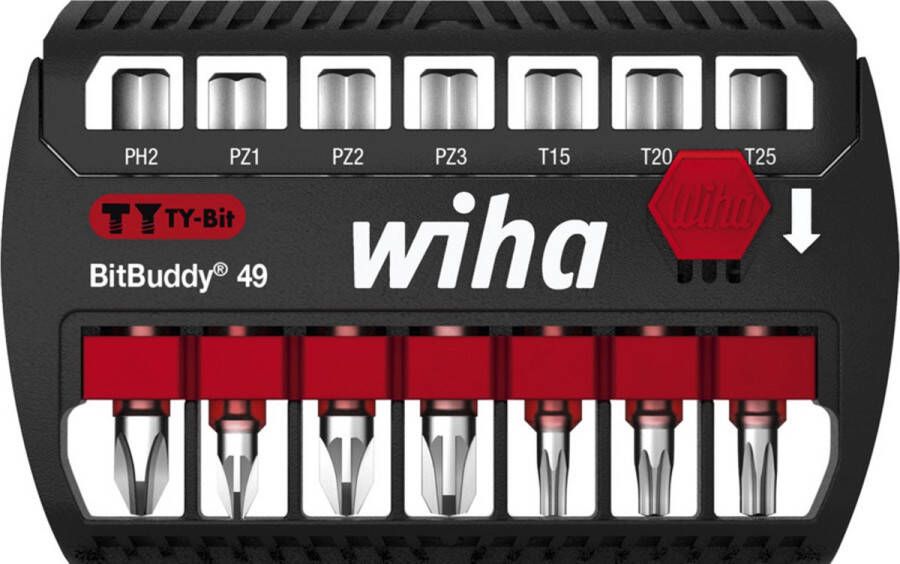Wiha -8-delige-Bitset-kruiskop-Pozidriv-Torx-Ty-BitBuddy-49-mm