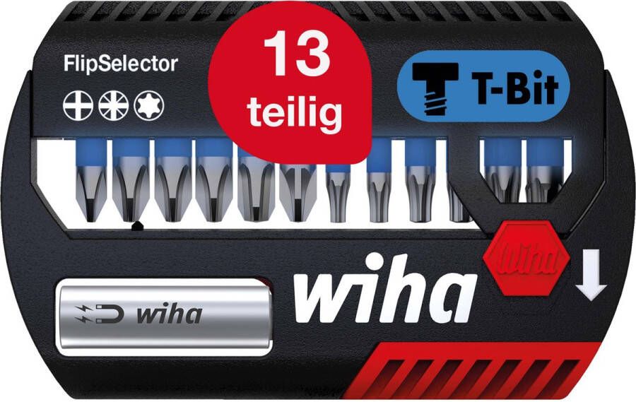 Wiha Bitset FlipSelector T-bit 25mm (¼″) PH PZ TORX 14-delig 41824