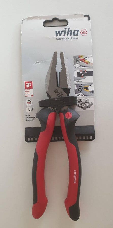 Wiha Combinatietang Industrial met DynamicJoint en OptiGrip met extra lang snijvlak 34567