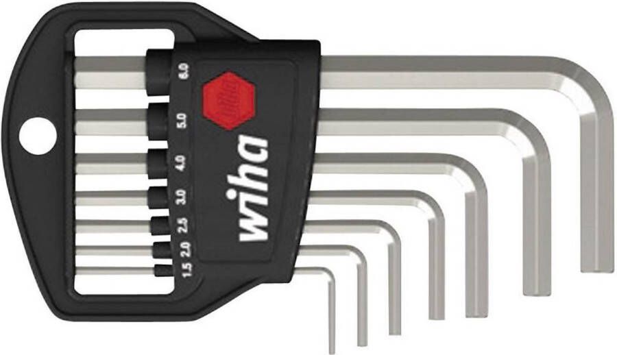 Wiha Stiftsleutelset in Classic houder zeskant 8-delig hoogglans vernikkeld 01172