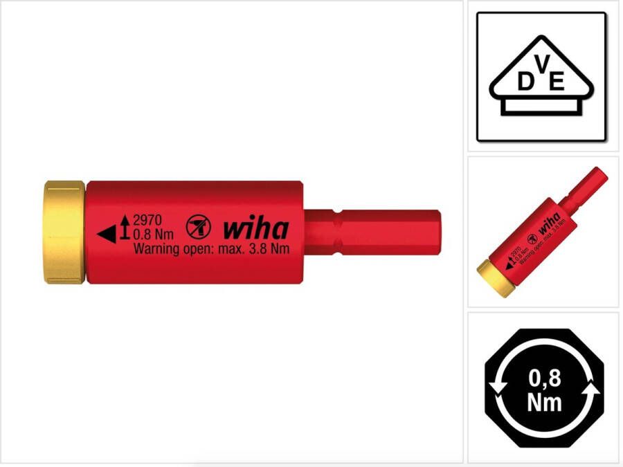 Wiha Moment easyTorque adapter electric voor slimBits en slimVario houder in blister (41341) 0 8 Nm