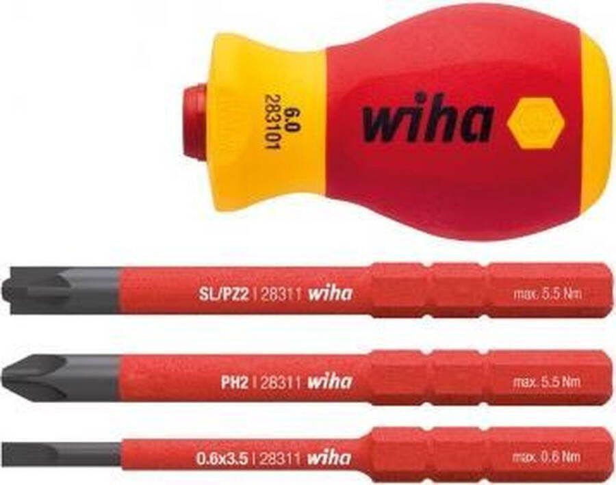 Wiha Schroevendraaier met bithouderset electric slimVario 41230